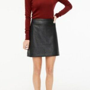 J. Crew Faux Leather A-Line Mini Skirt in Black Size 8 NWT